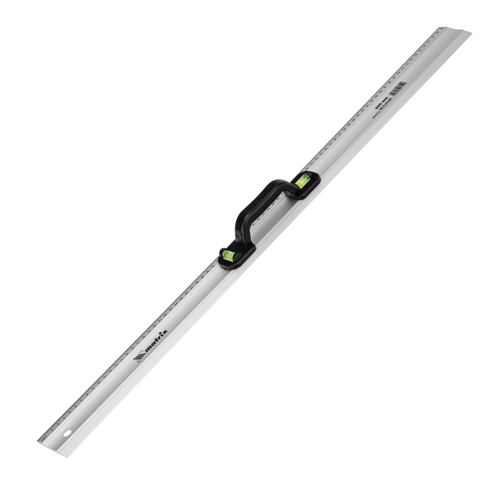 Линейка-уровень Matrix 800 мм, металлическая, пластмассовая ручка 2 глазка 30575