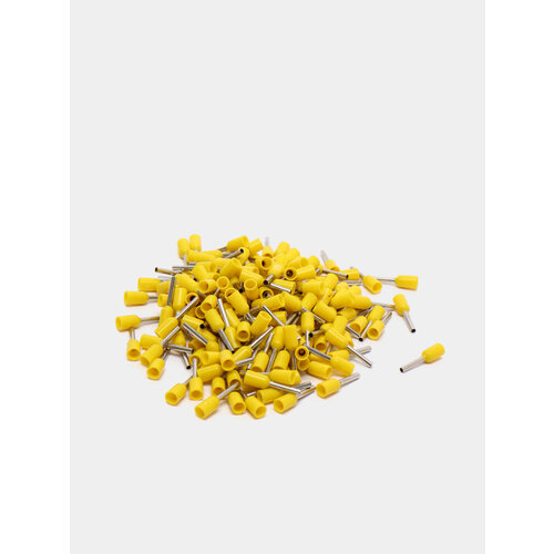 Наконечник штыревой втулочный изолированный НШвИ 1000шт Цвет Желтый Сечение кабеля 1 mm длина наконечника 8 mm 1699₽