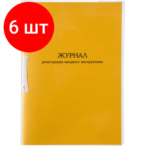 Комплект 6 штук, Журнал регистрации вводного инструктажа А4 32л карт. в обложке, офсет