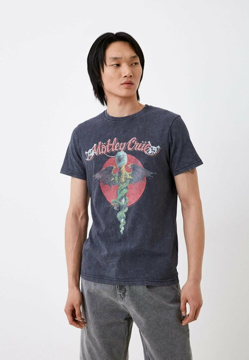 Футболка Superdry MOTLEY CRUE BAND TEE, размер M, черный, серый