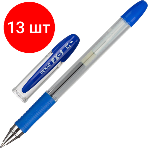 Комплект 13 штук, Ручка гелевая неавтомат. PENAC FX-1 0.7мм синяя, манж, BA1903-03F комплект 13 штук ручка гелевая неавтомат penac fx 1 0 7мм синяя манж ba1903 03f