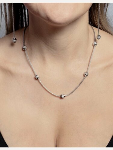 Изображение товара Колье, серебро, 925 проба, родирование, фианит