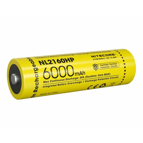 Аккумулятор li-ion Nitecore NL2160HP 21700 Li-ion 6000 mAh аккумулятор li ion oem 21700 vtc 4000 mah 30a 3 7v 1шт