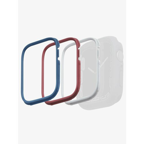 Uniq для Apple Watch 44/45 mm набор из 3 вставок для чехла Moduo Blue/Red/White чехол uniq moduo interchangable case для apple watch 45 44 mm черный желтый black mustard 45mm mdblkmus