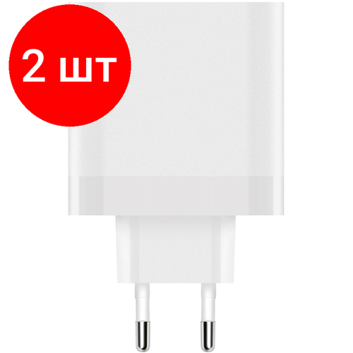 Комплект 2 штук, Зарядное устройство сетевое PERO TC16 GaN, USB-C PD, 65W белый