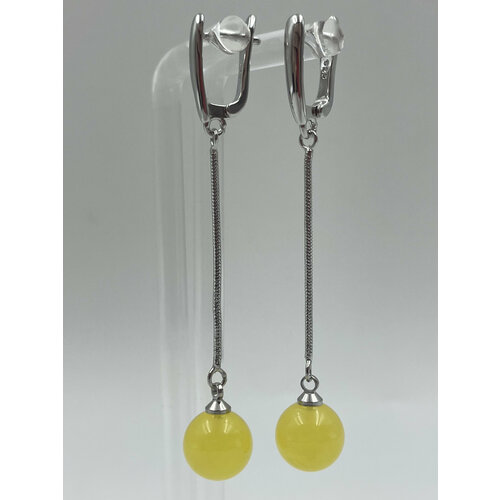 Серьги с подвесками AMBER Land, янтарь прессованный