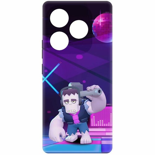 Чехол-накладка Krutoff Soft Case Brawl Stars - Фрэнк для ITEL S23+ черный чехол накладка krutoff soft case brawl stars фрэнк для itel a17 черный