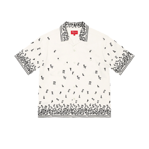 short shirt white size s Поло Supreme Nouveau Embroidered S/S Shirt, размер L, белый