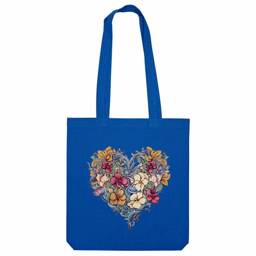 Сумка шоппер Us Basic, синий сумка цветочное сердце бежевый