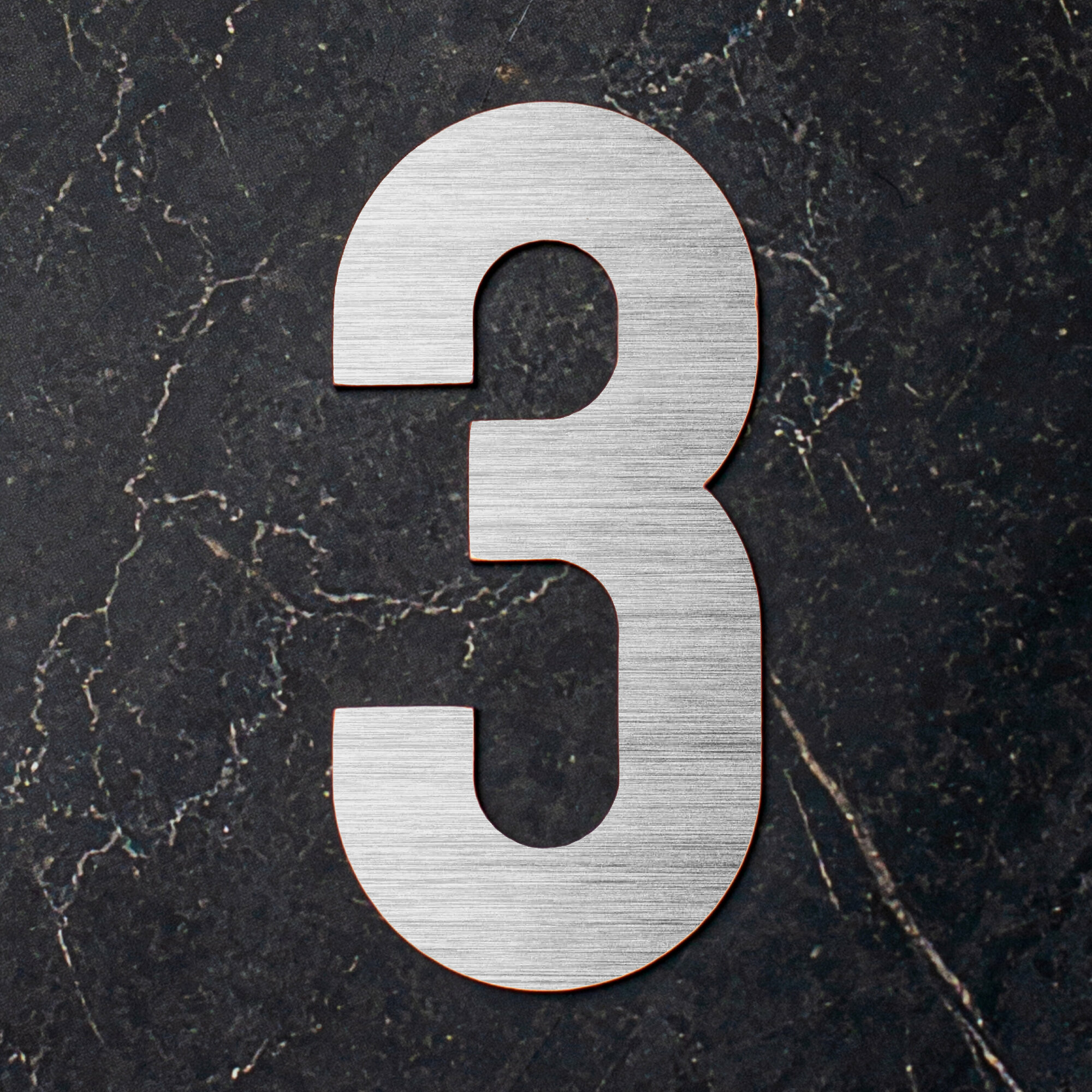 фото Номер 4 на входную дверь квартиры самоклеящийся и изготовленный из нержавеющей стали 1,5 мм