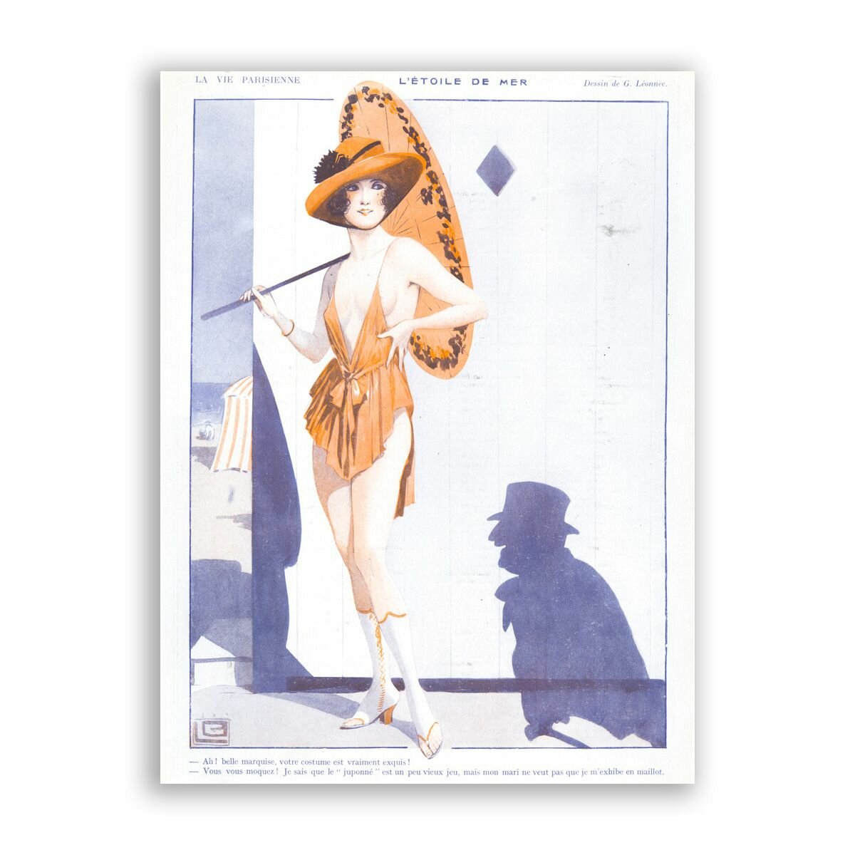 Постер на бумаге в стиле Пин-ап / La Vie Parisienne - LEtoile de Mer / Размер 30 x 40 см