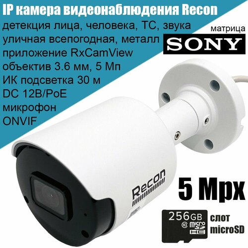 IP камера видеонаблюдения Recon Focus 53MC-R Sony 5Мп 2592x1944 уличная металлическая 36 мм с микрофоном слотом microSD поддержкой ONVIF P2P PoE 1529000₽