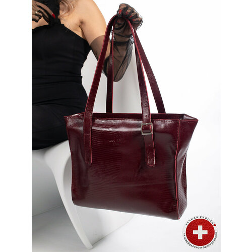 фото Сумка шоппер , бордовый loran rouge
