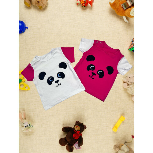 фото Футболка chic panda, размер 98, фуксия