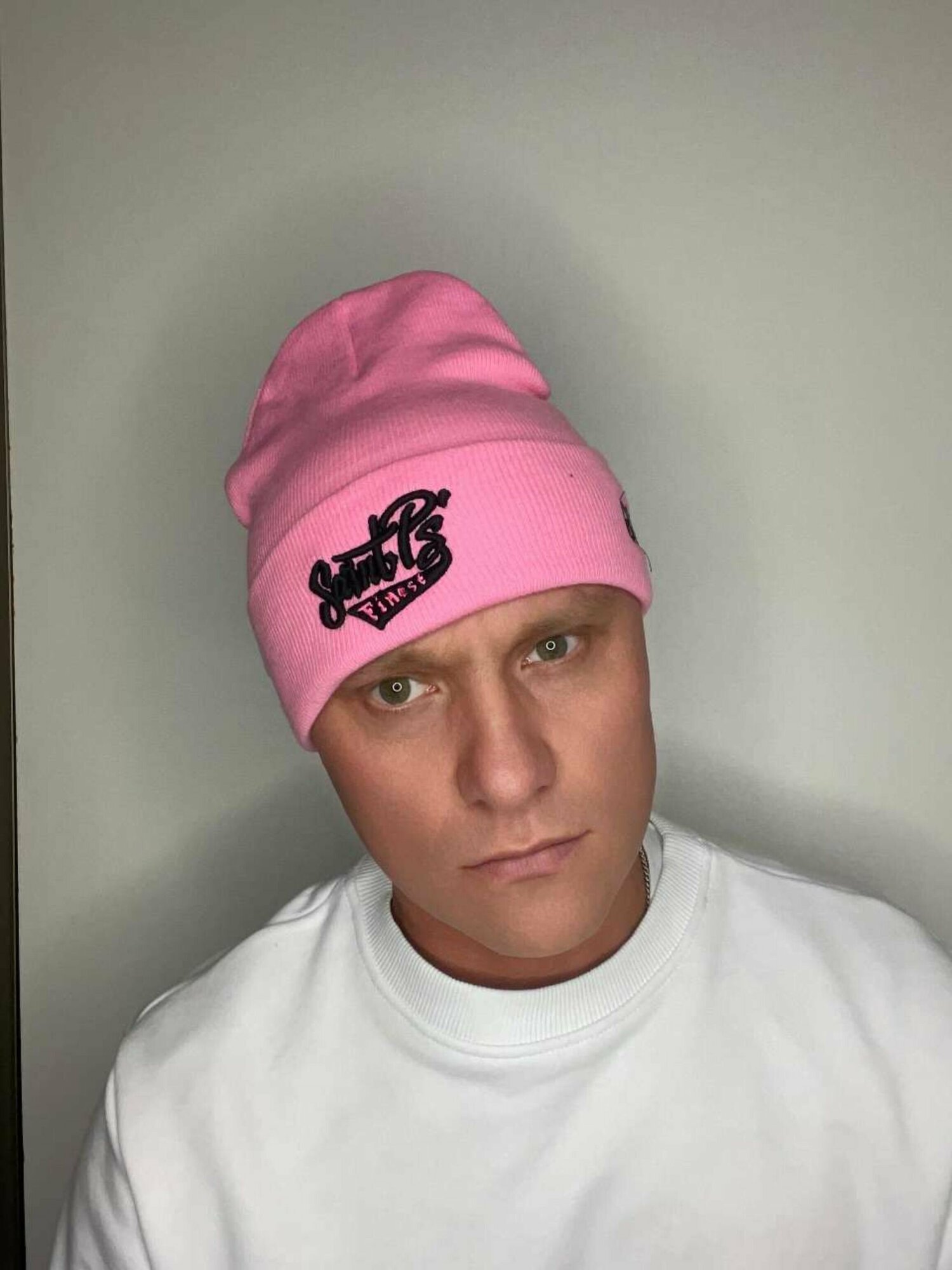 Шапка-бини для мужчин и женщин, размер 54/58, розовый — фото 1