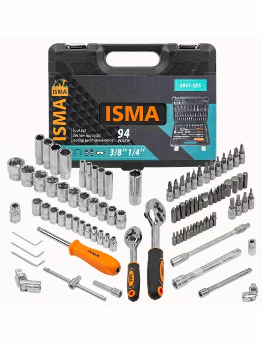 ISMA Набор инструментов 94 пр. ISMA-4941-5DS-м(52675)