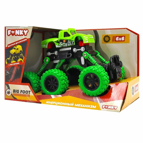 Машинка Funky Toys Внедорожник, инерционная, 6х6, зеленая