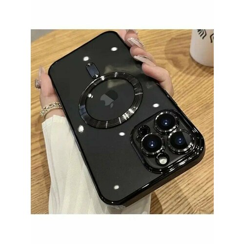 Премиальный чехол для iPhone 16 Pro Max с защитой камеры и поддержкой MagSafe черный