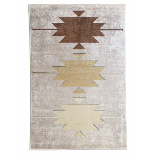 Ковер безворсовый 120х180см/ Ковер на пол/ бежево-коричневый