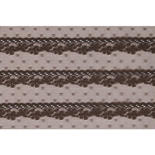 Ткань Кружево-стрейч коричневое в полоску, ш120см, 0,5 м