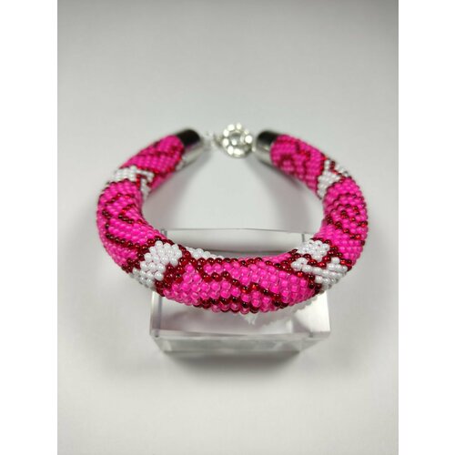 Плетеный браслет, 1 шт., размер 20 см, розовый, красный
