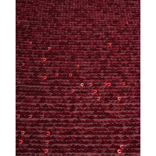 Ткань для шитья и рукоделия Пайетка на сетке стрейч 4 м * 125 см, бордовый 002