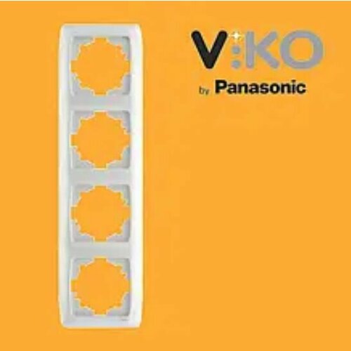 Рамка 4-я вертикальная белый Viko Carmen