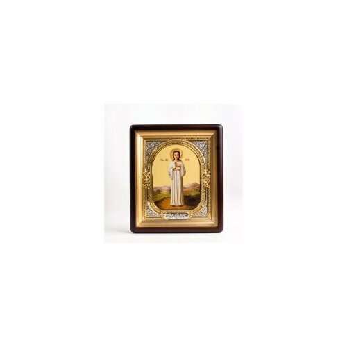 Икона в киоте 18*24 фигурный, фото, риза-рамка, открыт, частично золочен (Любовь) #56526