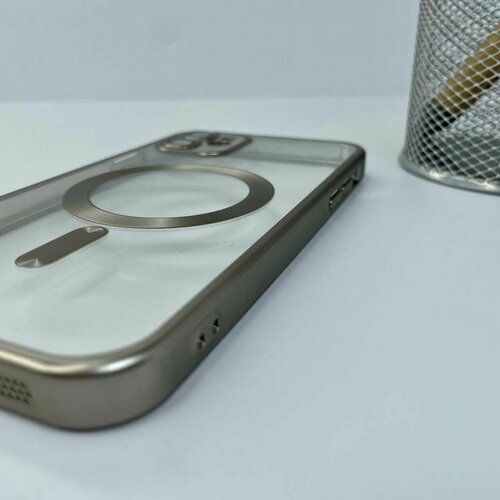 Чехол для iPhone 11 с защитой камеры Прозрачный-Титан MagSafe беспроводной зарядкой магнитный чехол на iphone 11 pro magsafe с защитой камеры фиолетовый