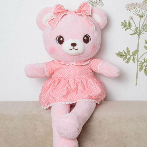 Мягкая игрушка Медведь 55 см в розовом платье