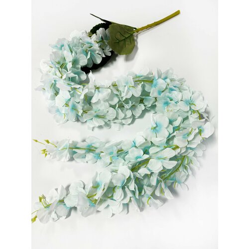 Искусственные цветы / Глициния премиум голубая 1 ветка