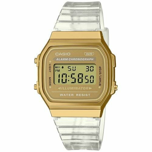 наручные часы casio vintage a 168xesg 9a золотой белый Наручные часы CASIO A-168XESG-9A, золотой, серебряный