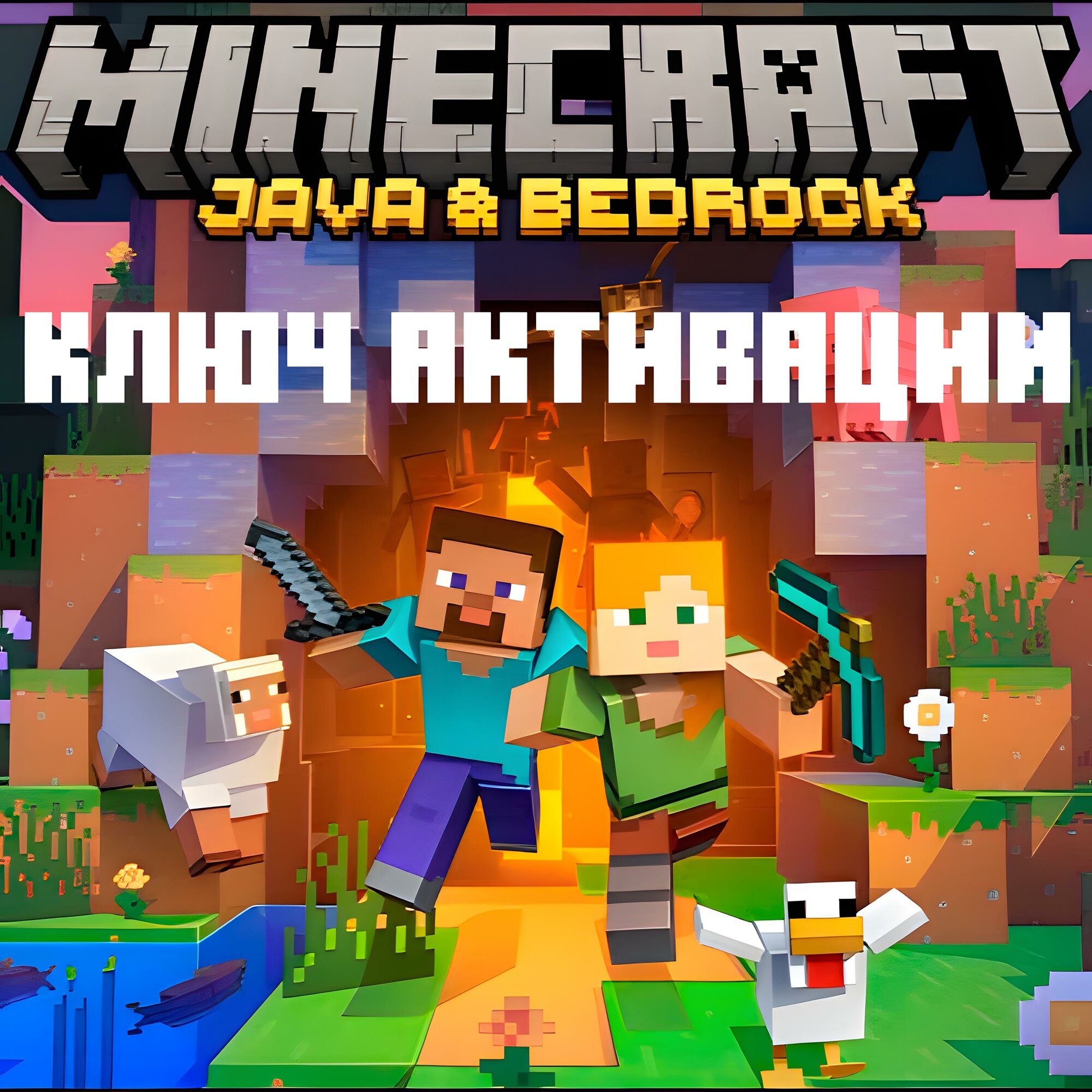 Игра Minecraft: Java & Bedrock Edition для PC (Можно активировать в России), полностью на русском языке, электронный ключ