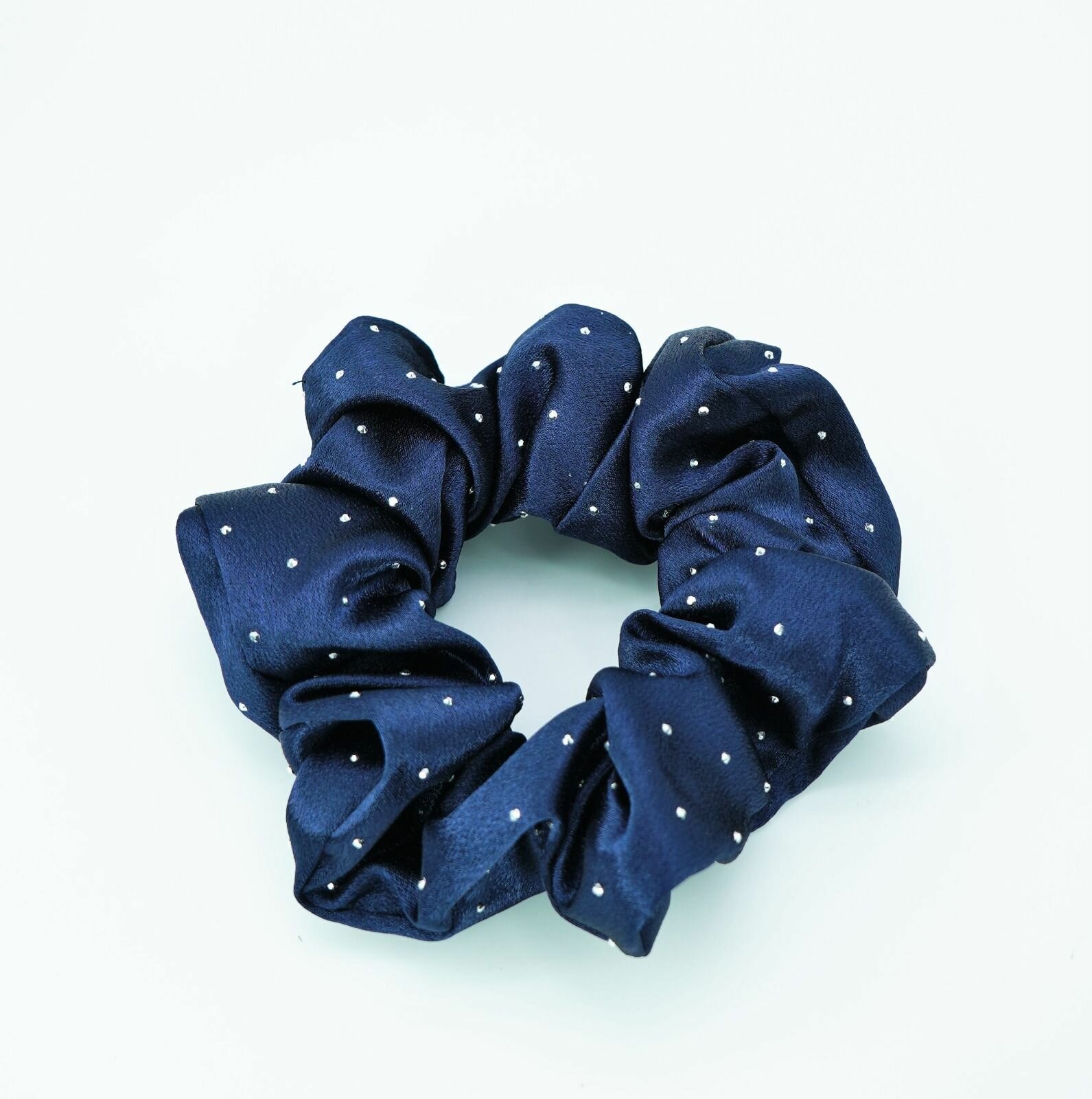 фото Резинка шелковая Армани со стразами, синий цвет