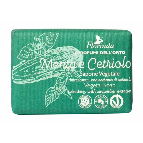 Мыло освежающее с экстрактом огурца / Florinda Vegetal Soap Menta e Cetriolo