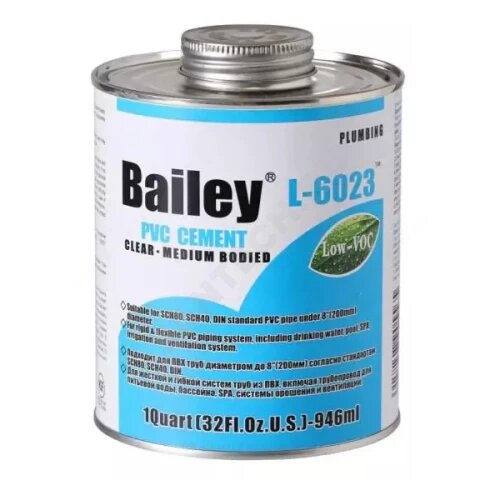 фото Клей для труб ПВХ Bailey L-6023, 946 мл