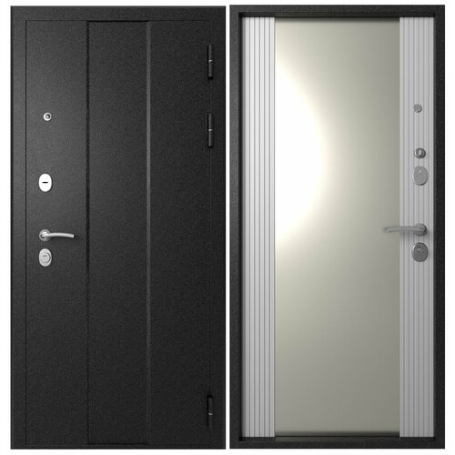 Эталон М-5 Черный букле-Белый снег (зеркало) 860 левая