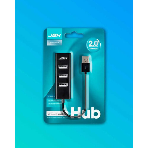 USB Hub 4-Port - разветвитель для увеличения количества USB-портов Черный 28400₽