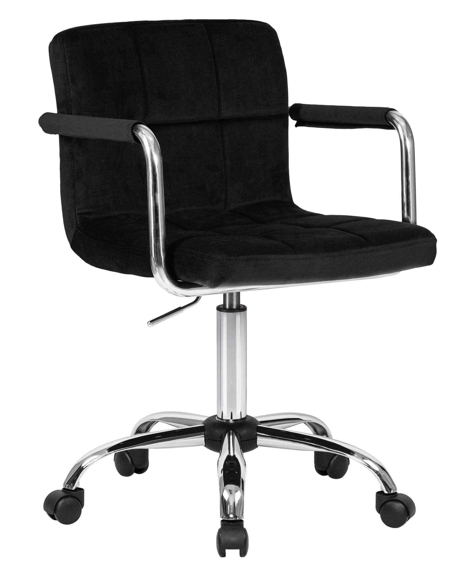 Офисное кресло для персонала DOBRIN TERRY LM-9400 цвет сиденья черный велюр (MJ9-101), цвет основания хромированная сталь