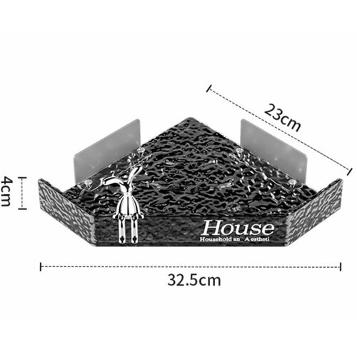 Полка угловая стильный дизайн искусственное стекло темное 999₽