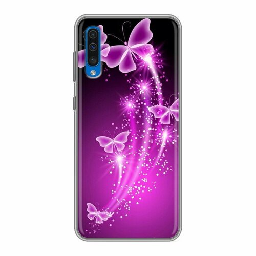 Дизайнерский силиконовый чехол для Samsung Galaxy A50 Бабочки силиконовый чехол горы и лес на samsung galaxy a50