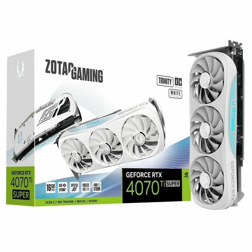 Видеокарта Zotac RTX4070Ti SUPER TRINITY OC WHITE ED