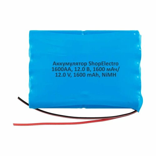 Аккумулятор ShopElectro SE1600АА, 12.0 В, 1600 мАч/ 12.0 V, 1600 mAh, NiMH, с выводами, без разъёма (2)