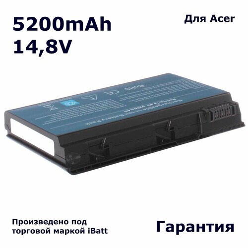 Аккумулятор iBatt 5200mAh, для GRAPE32 TM00741 TM00751 CONIS71 TM00742 GRAPE34 3UR18650Y-2-INV-10 аккумуляторная батарея ibatt ib b1 a133h 5200mah для ноутбуков acer grape32 tm00741 tm00751