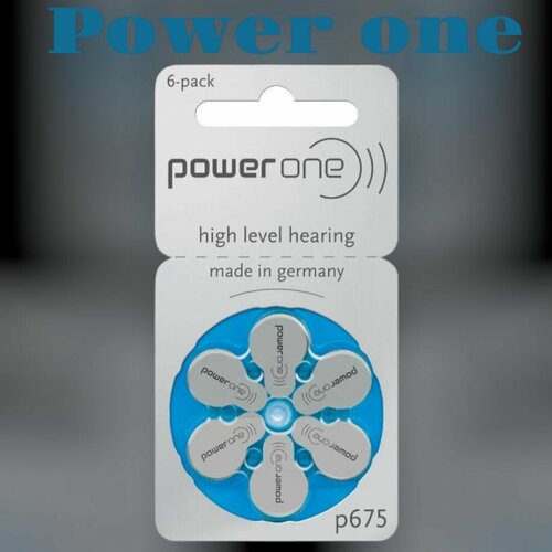 Батарейки power One ZA675 для слуховых аппаратов 60 шт батарейки для слуховых аппаратов za675 6шт