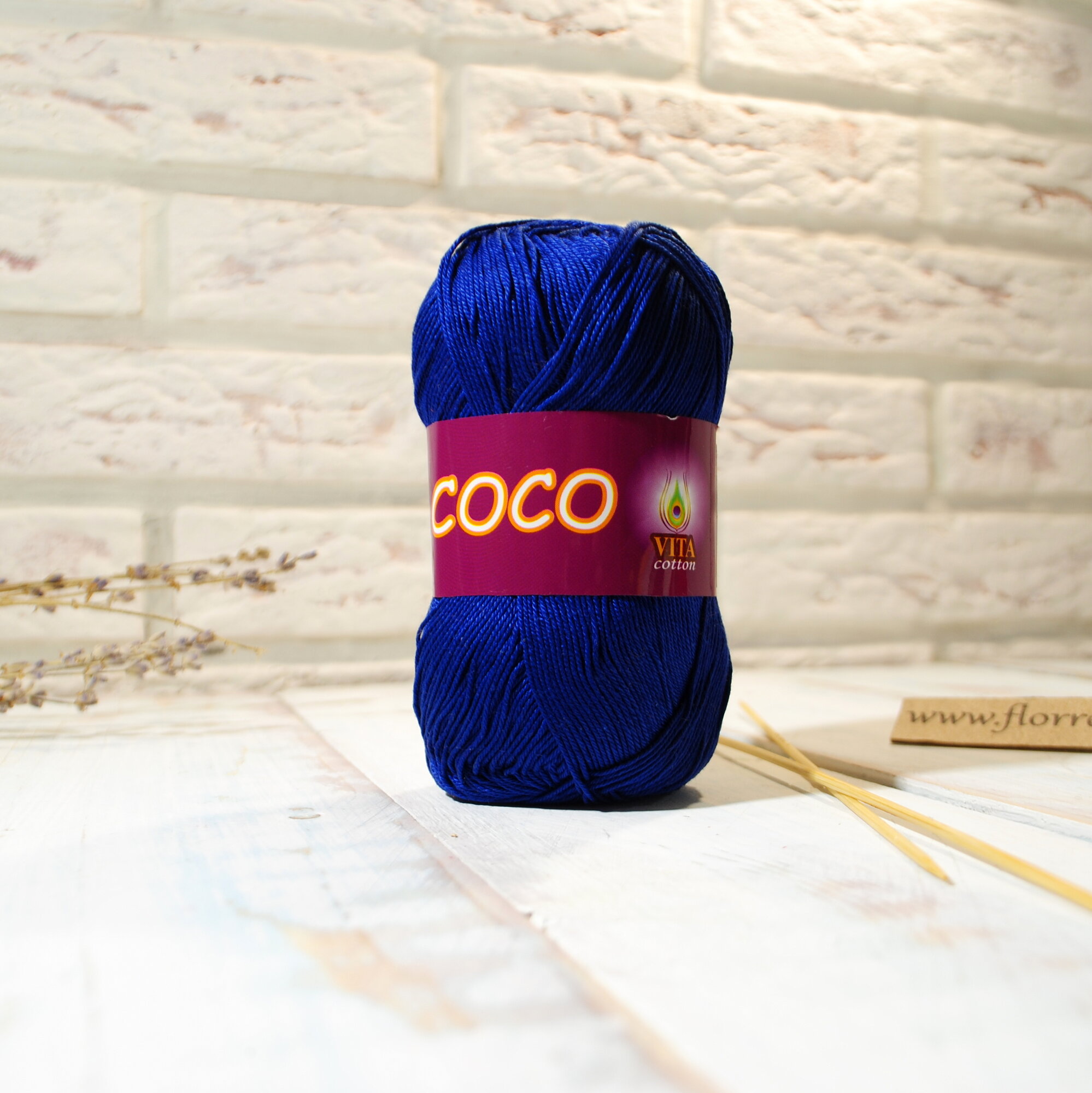 Пряжа Vita Cotton Coco, 3857 синий, 50 г, 240 м, 100% хлопок, 1 шт