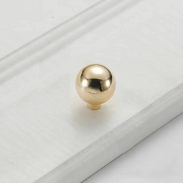 Ручка мебельная кнопка "Энже", d-24 мм, золото, 1 шт.