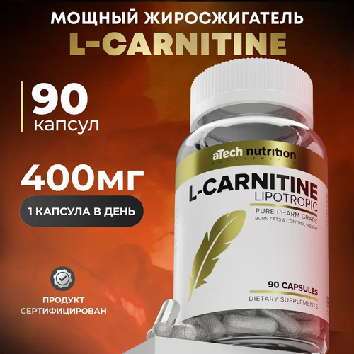 ATech Nutrition L-карнитин Lipotropic, 90 шт., нейтральный комплекс витаминов парафарм l карнозин d рибоза l карнитин глутамин витамин в4 таурин в капсулах 423 гр