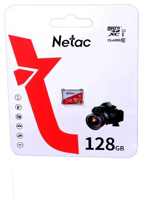 Карта памяти MicroSDXC 128GB Netac P500 Eco Class 10 UHS-I без адаптера - фото №2