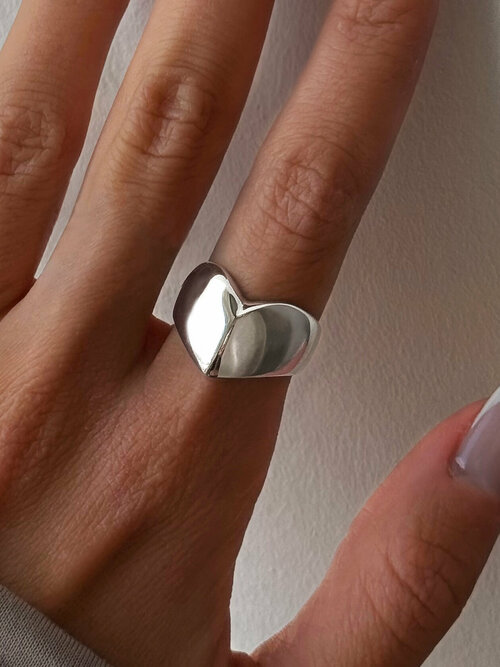 Кольцо обручальное MIESTILO широкое ювелирное, серебро, 925 проба, родирование, безразмерное, серебряный